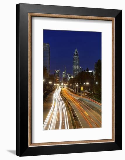 Traffic, Rush-Hour Traffic, Mobility, Dusk, Theodor-Heuss-Allee-Axel Schmies-Framed Photographic Print