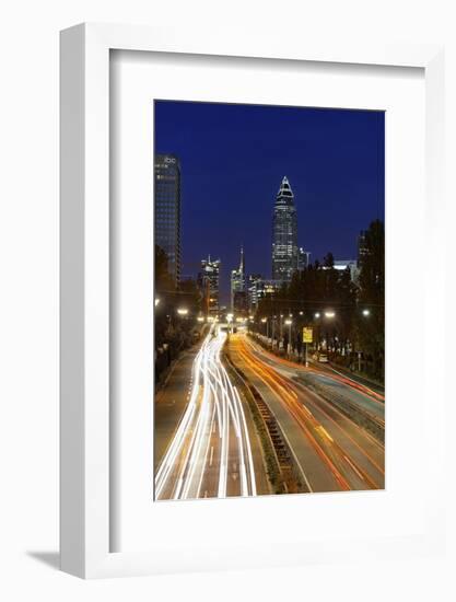 Traffic, Rush-Hour Traffic, Mobility, Dusk, Theodor-Heuss-Allee-Axel Schmies-Framed Photographic Print