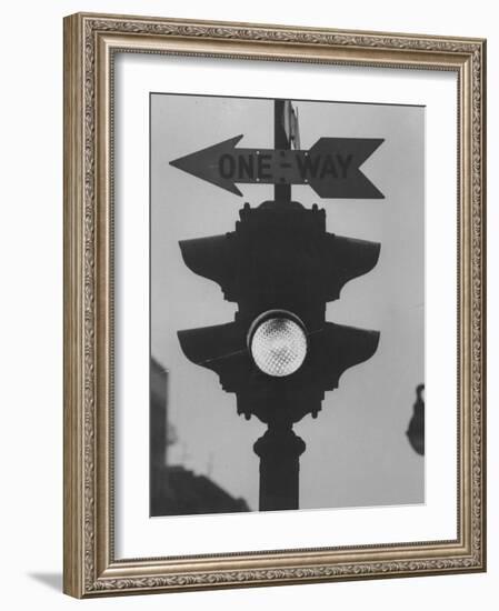 Traffic Signal Displaying the Green Light On-Ralph Morse-Framed Photographic Print