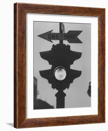 Traffic Signal Displaying the Green Light On-Ralph Morse-Framed Photographic Print