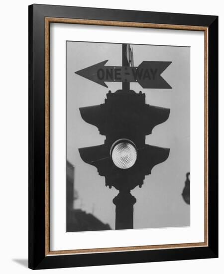 Traffic Signal Displaying the Green Light On-Ralph Morse-Framed Photographic Print