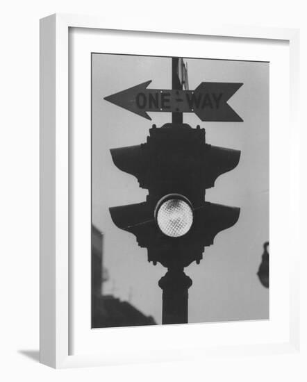 Traffic Signal Displaying the Green Light On-Ralph Morse-Framed Photographic Print