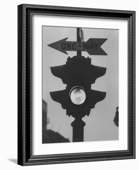 Traffic Signal Displaying the Green Light On-Ralph Morse-Framed Photographic Print