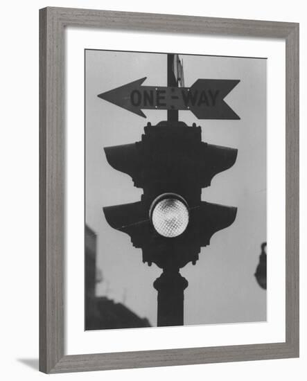 Traffic Signal Displaying the Green Light On-Ralph Morse-Framed Photographic Print