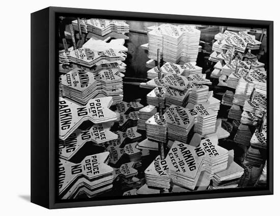 Traffic Signs Being Kept in the Storeroom of the Nypd-Carl Mydans-Framed Premier Image Canvas