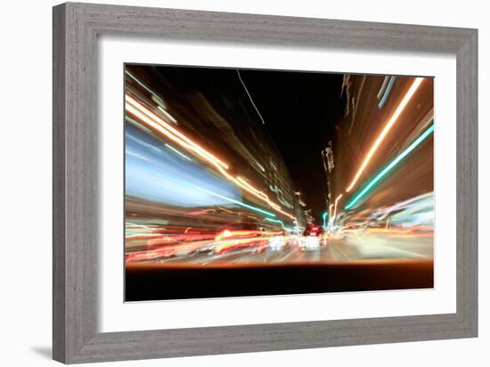 Traffic Timelapse NYC-null-Framed Photo