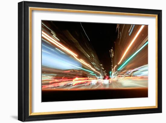 Traffic Timelapse NYC-null-Framed Photo