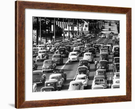 Traffic Traveling on Figueroa and Sunset Street-Loomis Dean-Framed Photographic Print