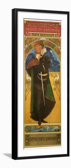 Tragedy Of Hamlet With Sarah Bernhardt-Alphonse Mucha-Framed Art Print