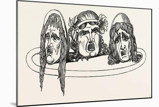 Tragic Masks from Pompeii Italy-null-Mounted Giclee Print