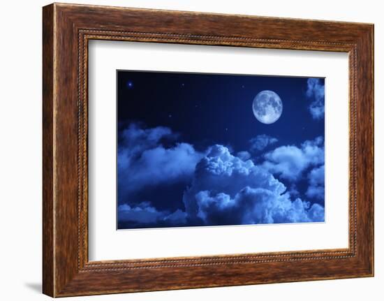 Tragic Night Sky with A Full Moon-korionov-Framed Photographic Print