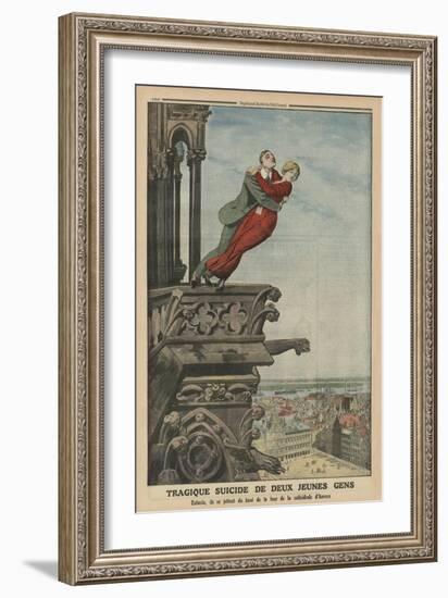 Tragic Suicide of Two Young People from the Tower of the Cathedral in Antwerp-French-Framed Giclee Print