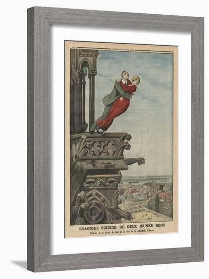 Tragic Suicide of Two Young People from the Tower of the Cathedral in Antwerp-French-Framed Giclee Print