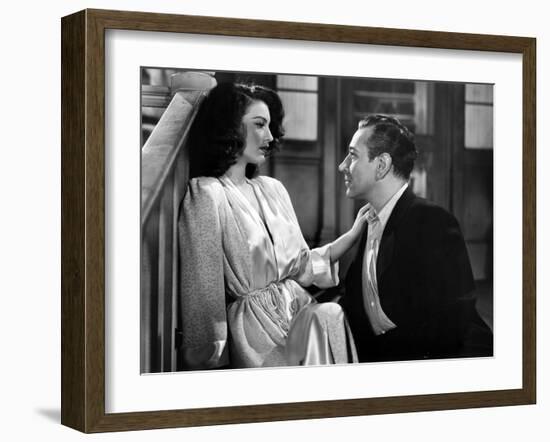 Tragique rendez vous WHISTLE STOP by LeonideMoguy with Ava Gardner and George Raft, 1945 (b/w photo-null-Framed Photo