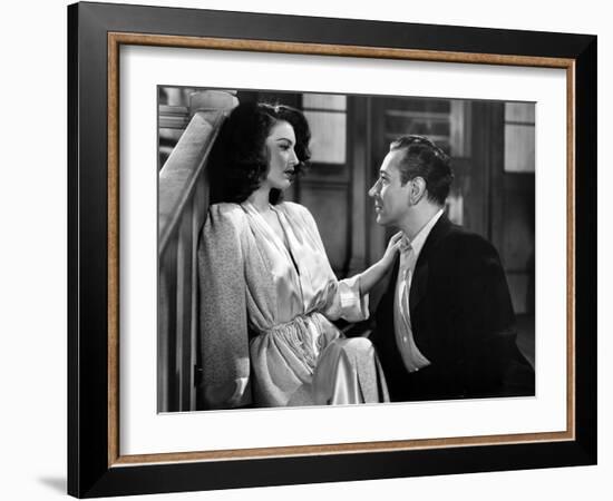 Tragique rendez vous WHISTLE STOP by LeonideMoguy with Ava Gardner and George Raft, 1945 (b/w photo-null-Framed Photo