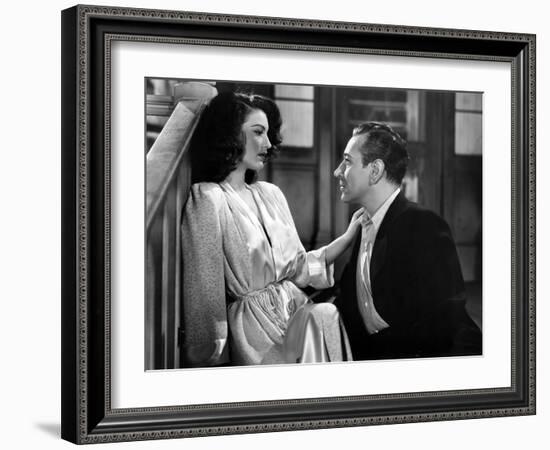 Tragique rendez vous WHISTLE STOP by LeonideMoguy with Ava Gardner and George Raft, 1945 (b/w photo-null-Framed Photo