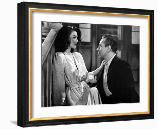 Tragique rendez vous WHISTLE STOP by LeonideMoguy with Ava Gardner and George Raft, 1945 (b/w photo-null-Framed Photo