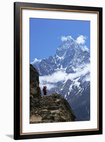 Trail Between Namche Bazaar and Everest View Hotel-Peter Barritt-Framed Photographic Print