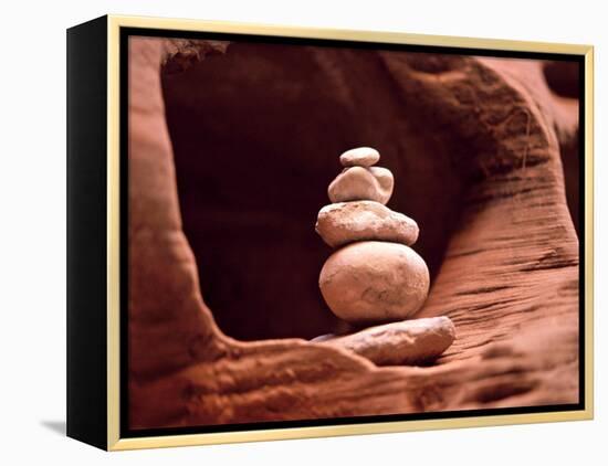 Trail Marker, Rock Cairn-Elisa Cicinelli-Framed Premier Image Canvas