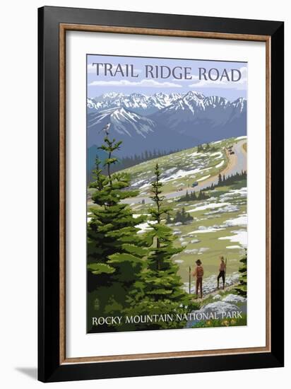 Trail Ridge Road - Rocky Mountain National Park-Lantern Press-Framed Premium Giclee Print