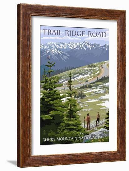 Trail Ridge Road - Rocky Mountain National Park-Lantern Press-Framed Art Print