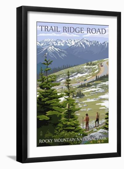 Trail Ridge Road - Rocky Mountain National Park-Lantern Press-Framed Art Print