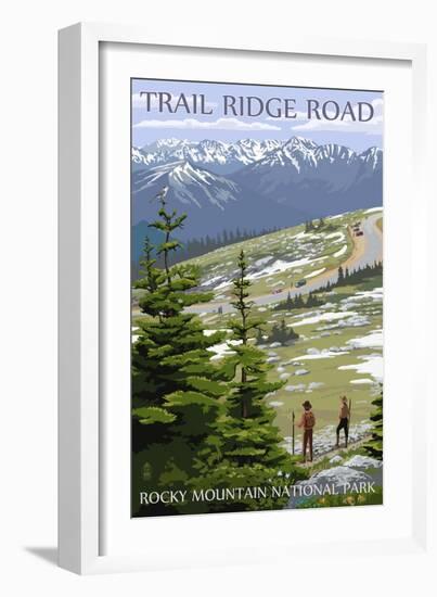 Trail Ridge Road - Rocky Mountain National Park-Lantern Press-Framed Art Print