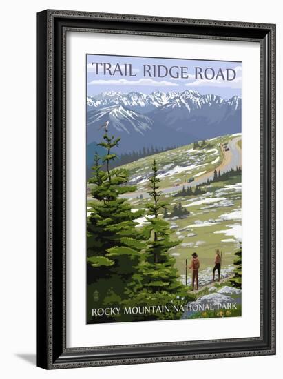 Trail Ridge Road - Rocky Mountain National Park-Lantern Press-Framed Art Print