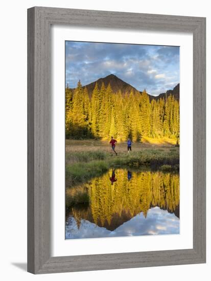 Trail Runners In The Eagles Nest Wilderness In Colorado-Liam Doran-Framed Photographic Print