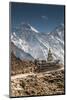 Trail through Khumbu Valley with Mt. Everest in background.-Lee Klopfer-Mounted Photographic Print