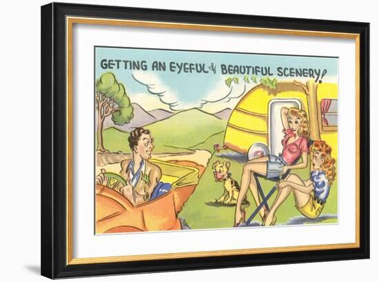 Trailer Cartoon-null-Framed Art Print