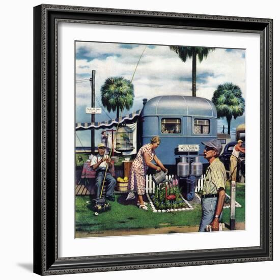 "Trailer Park Garden", February 2, 1952-Stevan Dohanos-Framed Premium Giclee Print