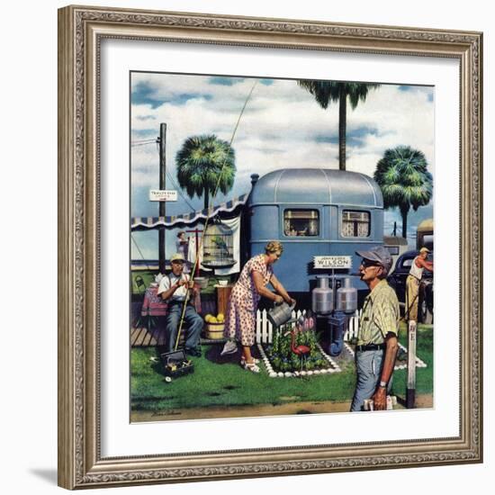 "Trailer Park Garden", February 2, 1952-Stevan Dohanos-Framed Giclee Print