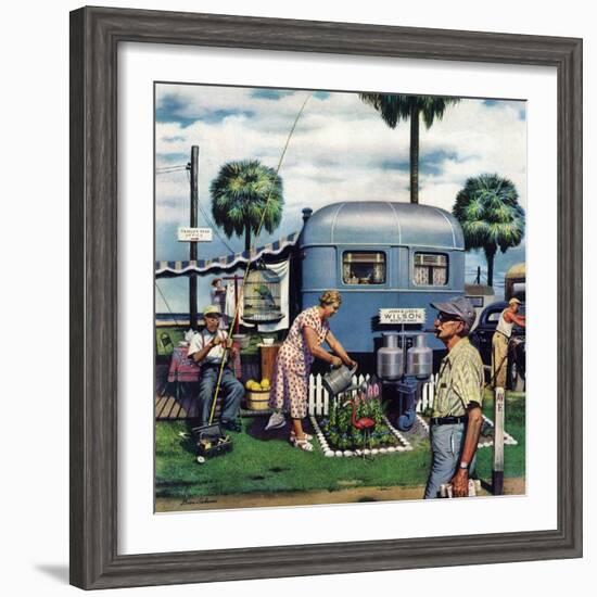 "Trailer Park Garden", February 2, 1952-Stevan Dohanos-Framed Giclee Print