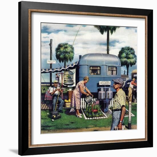 "Trailer Park Garden", February 2, 1952-Stevan Dohanos-Framed Giclee Print