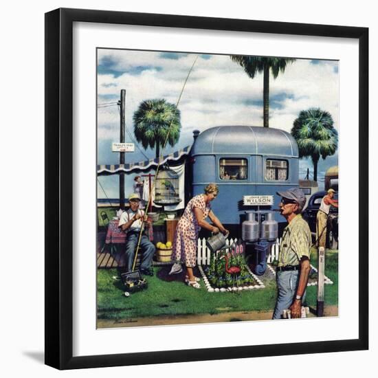 "Trailer Park Garden", February 2, 1952-Stevan Dohanos-Framed Giclee Print