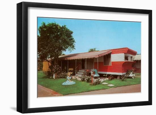 Trailer with Awning in Park-null-Framed Premium Giclee Print