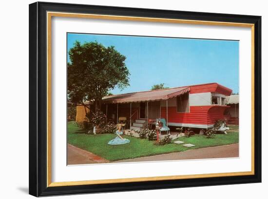 Trailer with Awning in Park-null-Framed Premium Giclee Print