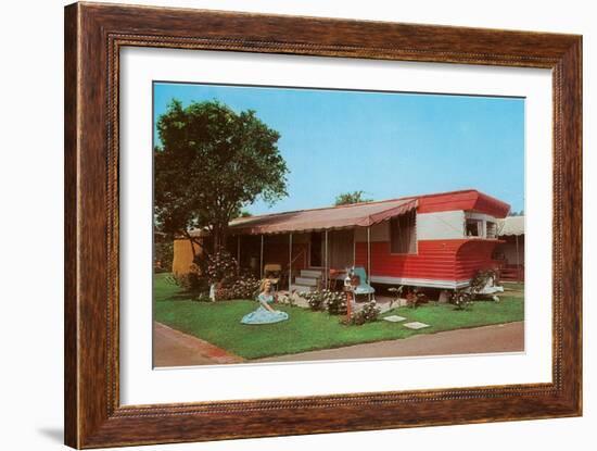 Trailer with Awning in Park-null-Framed Art Print