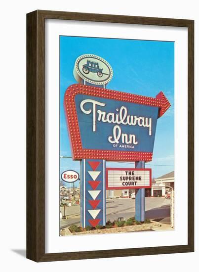 Trailway Inn, Vintage Motel-null-Framed Art Print