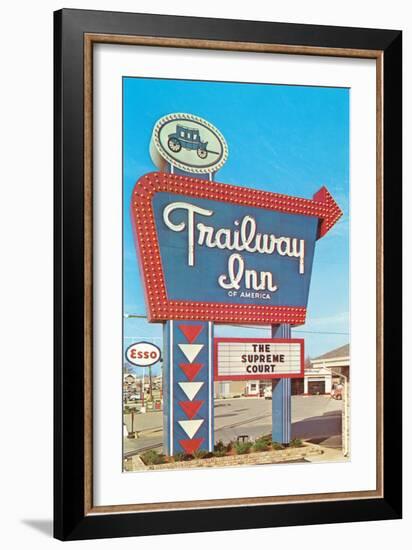 Trailway Inn, Vintage Motel-null-Framed Art Print