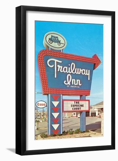 Trailway Inn, Vintage Motel-null-Framed Art Print