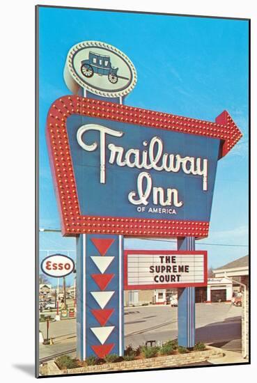 Trailway Inn, Vintage Motel-null-Mounted Art Print