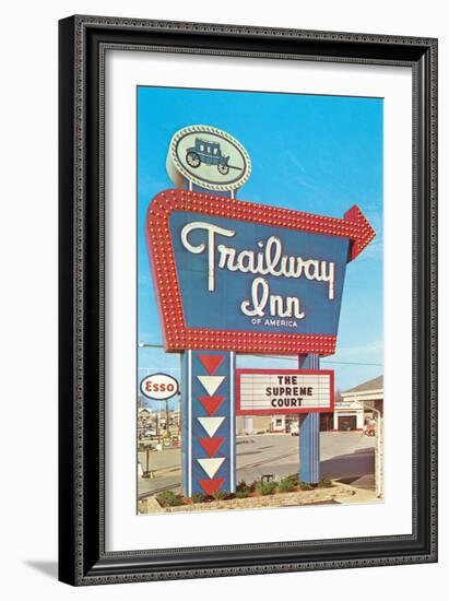 Trailway Inn, Vintage Motel-null-Framed Art Print