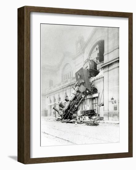 Train Accident at the Gare Montparnasse in Paris on 22nd October 1895-null-Framed Giclee Print