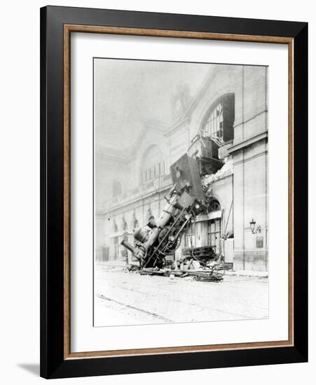 Train Accident at the Gare Montparnasse in Paris on 22nd October 1895-null-Framed Giclee Print
