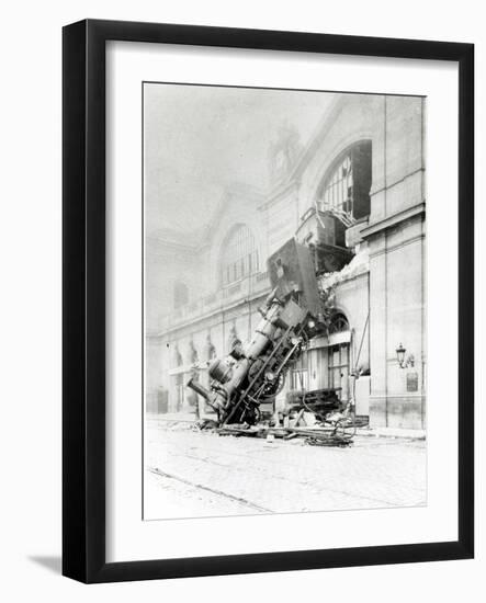 Train Accident at the Gare Montparnasse in Paris on 22nd October 1895-null-Framed Giclee Print