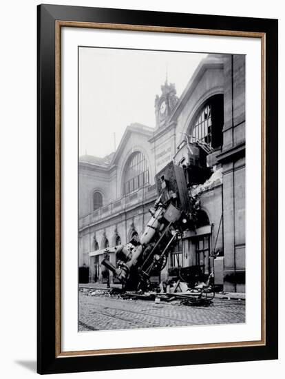 Train Accident at the Gare Montparnasse, Paris, 1895-null-Framed Art Print