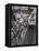 Train Ariving at Crowded Platform in New Delhi Train Station, Delhi, India-Eitan Simanor-Framed Premier Image Canvas