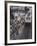 Train Ariving at Crowded Platform in New Delhi Train Station, Delhi, India-Eitan Simanor-Framed Photographic Print